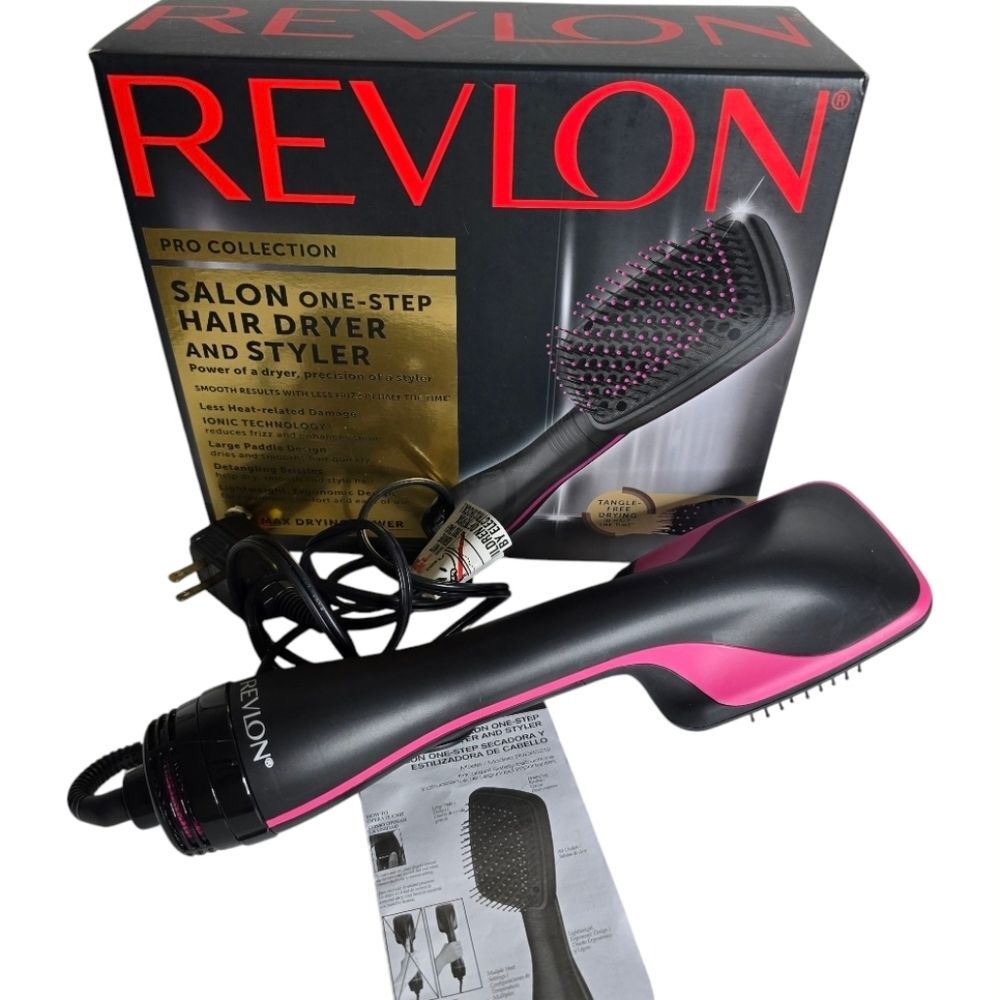 Revlon One Step Hair Dryer and Styler pink black *